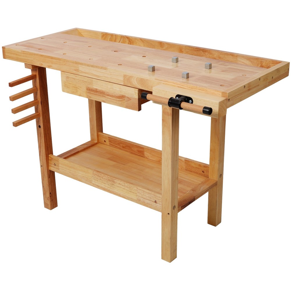 Heavy Duty 48" Wood Workbench with Adjustable Handle 330Lbs Capacity