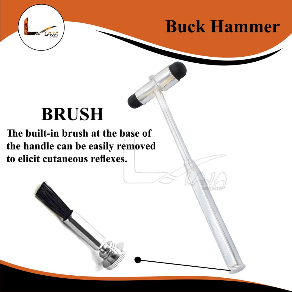7" Buck Neurogical Reflexes Testing Hammer Stainless Steel