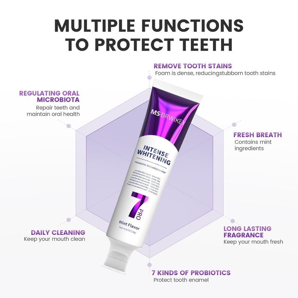 MSDRWIKEY SP-6 Cooling Toothpaste & 7-Pro Whitening Toothpaste - 2-Packs