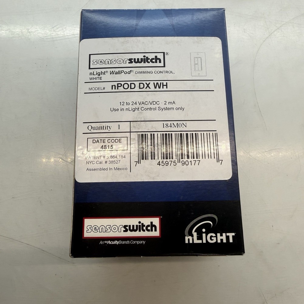 Sensorswitch nPOD Dx Wh Wall Switch,Dimming,White