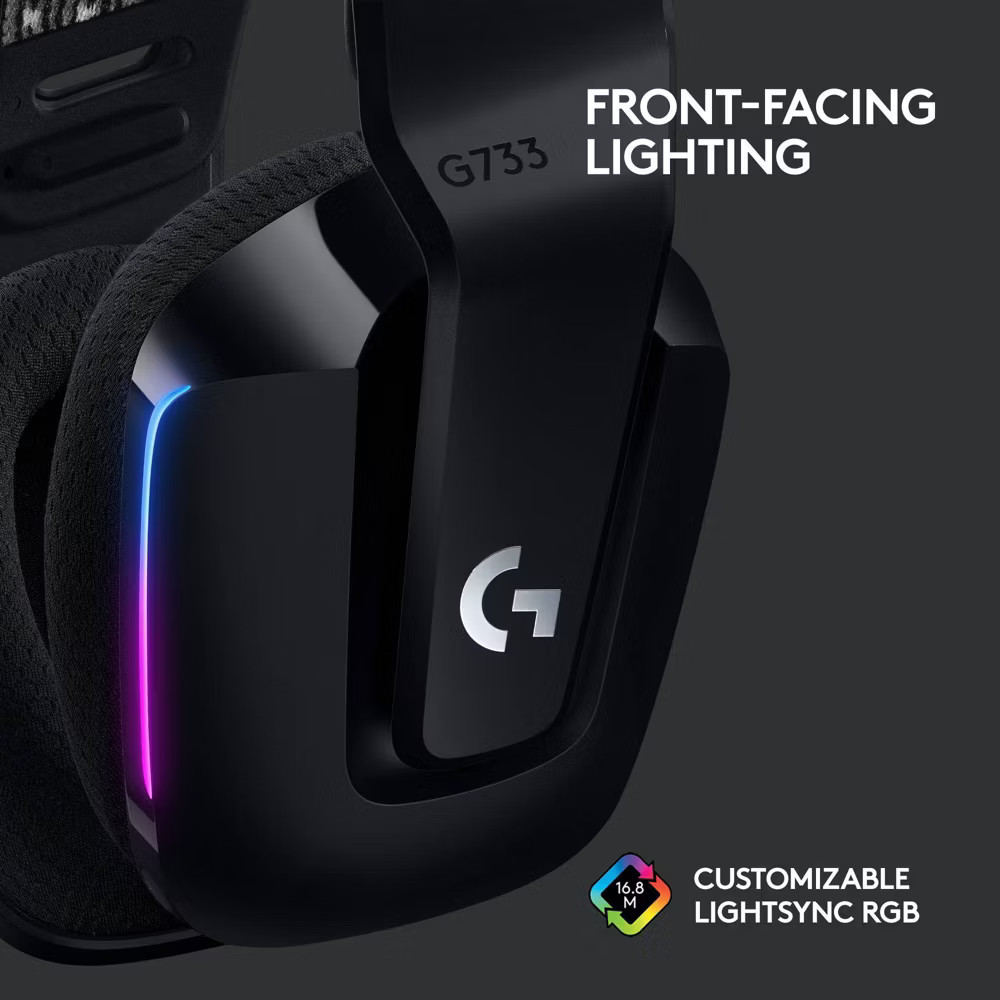 Logitech G733 Wireless Gaming Headset - Black