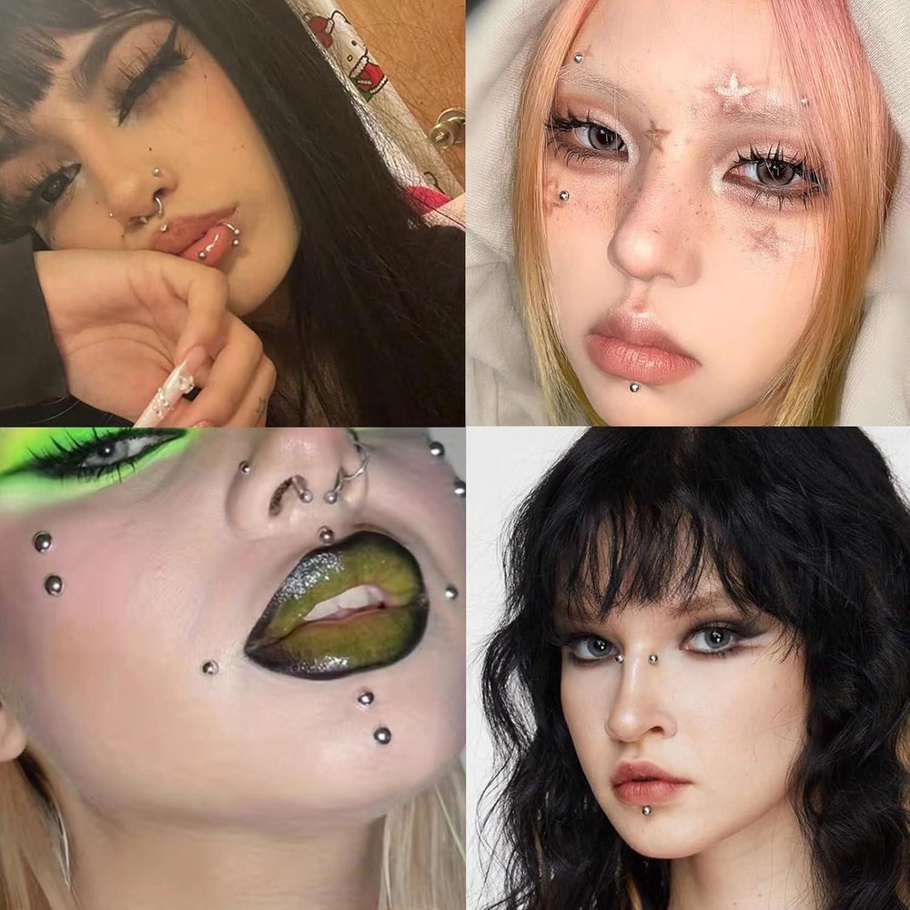Face Gems Lip Stud, Fake Piercing Nose Stud Eyebrow Sliver