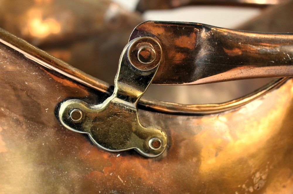 Mid Victorian Copper Helmet Shaped Coal Scuttle c.1860
