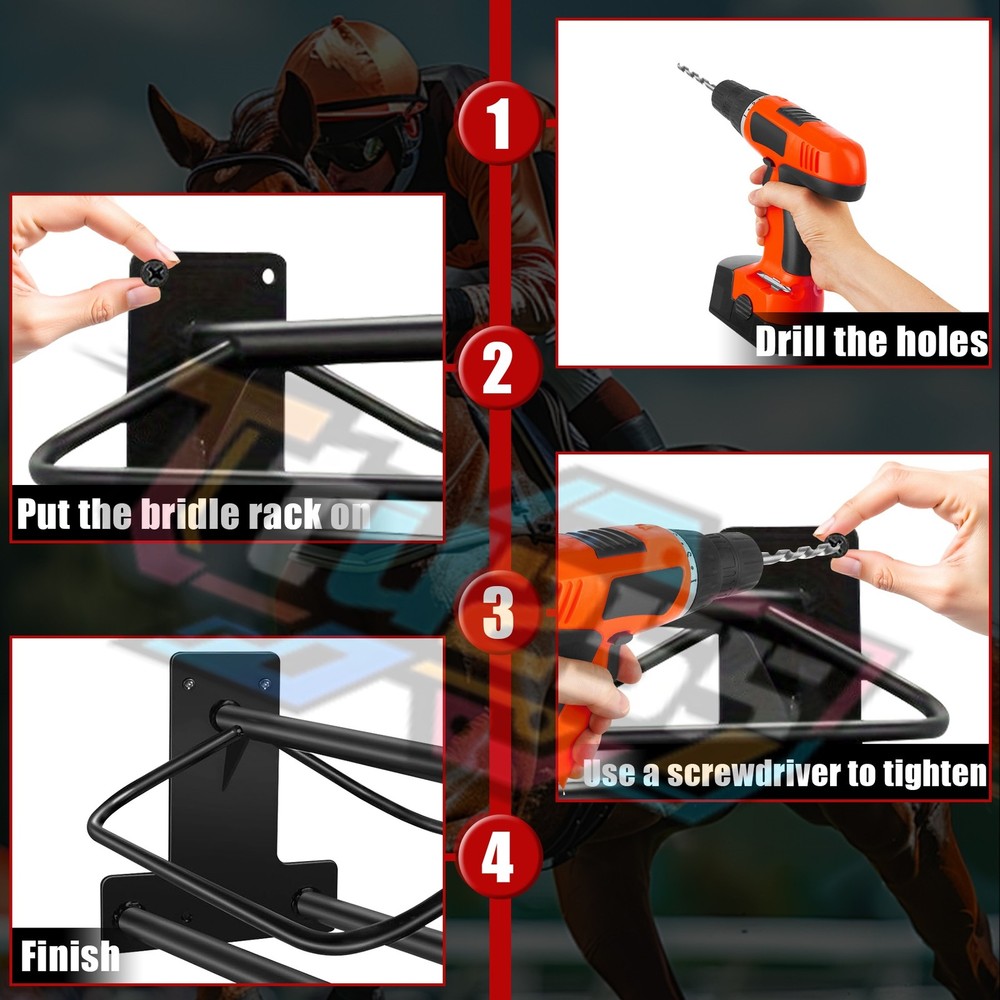 Black Heavy Duty Wall Mounted Saddle Pad Rack Saddle Stand Saddle Pad Bracket