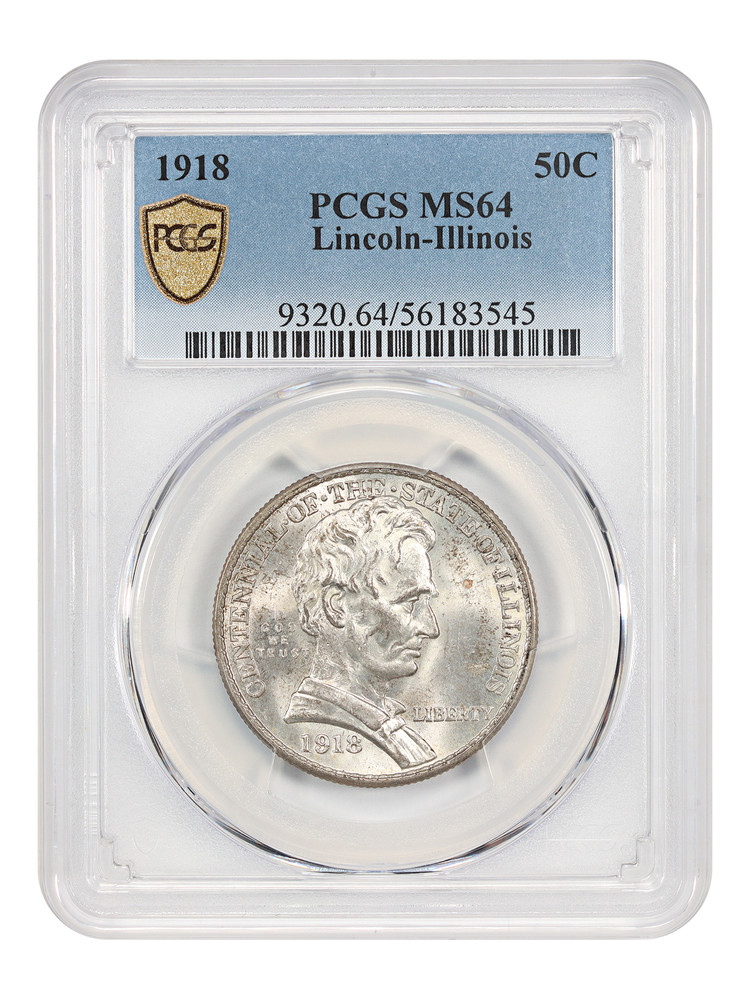 1918 50C Lincoln PCGS MS64 - Classic Silver Commemorative