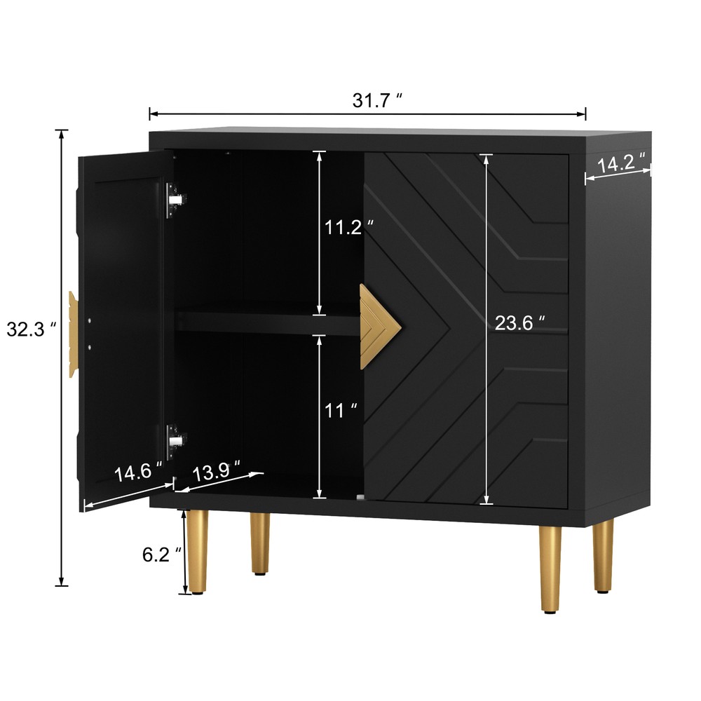 32" Modern Sideboard Accent Cabinet Kitchen Buffet Bedside Console Table w/ Door