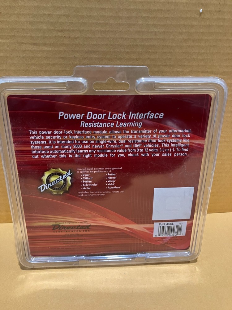 DEI 456L POWER DOOR LOCK INTERFACE Resistance Learning DIRECTED ELECTRONICS NEW