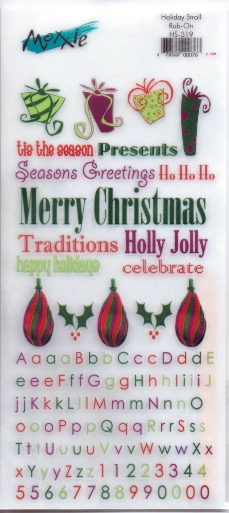 CHRISTMAS themed rub-ons~several varieties~So cute!! Quick Ship!