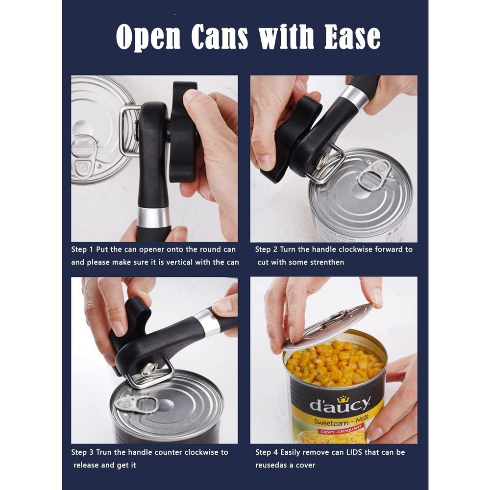 Can Opener Smooth Edge Manual Slim Safety Smooth Touch No Sharp Edges
