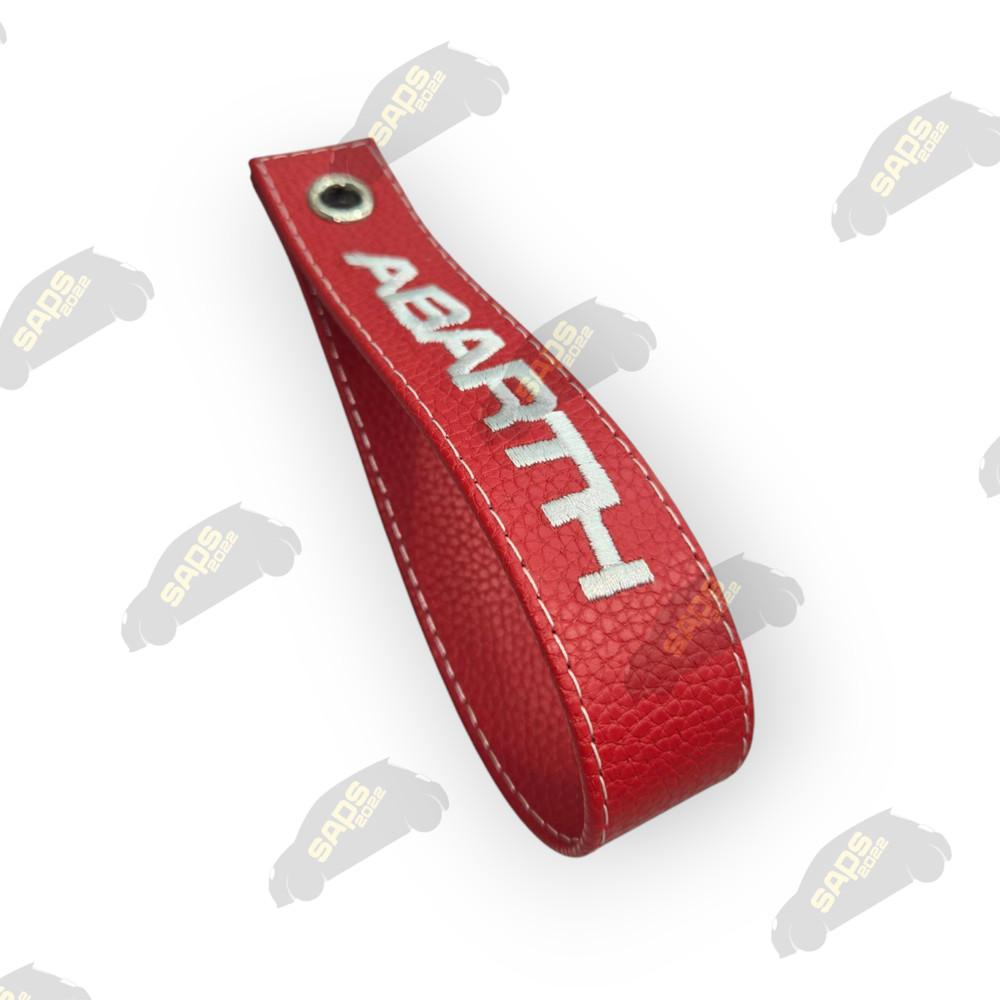Abarth Red / White Stitch Leather Interior Boot Pull Strap Handle Fiat 500
