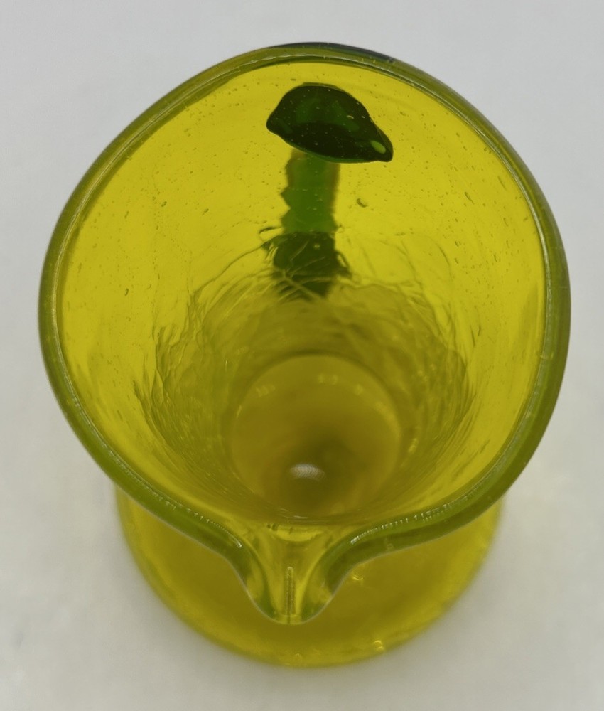 Crackle glass creamer with applied handle