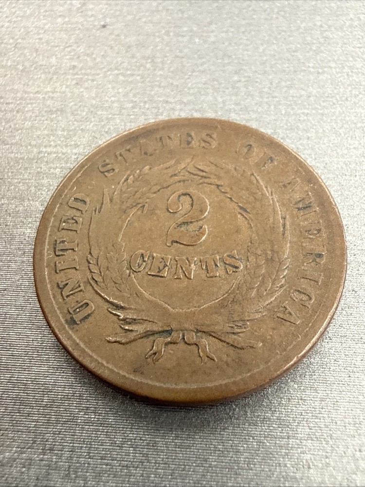 1864 large motto two 2 cent piece