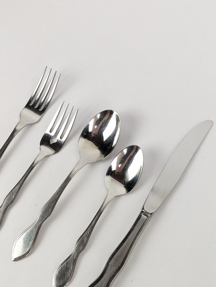 5 Pc Oneida Rogers TWILIGHT Place Setting Burnished Stainless Flatware