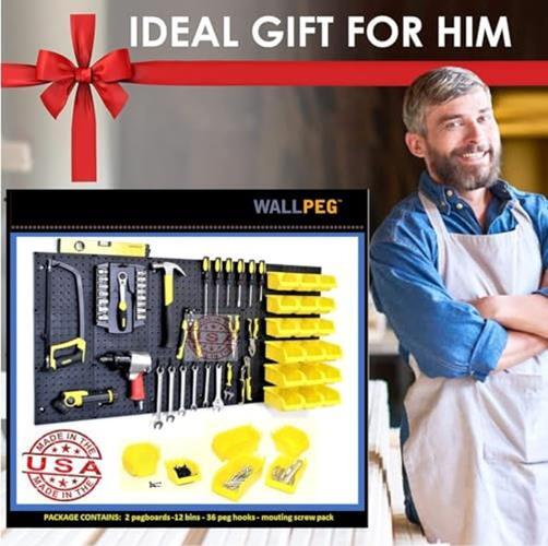 Black Plastic Pegboard Panels – 96” Wide Garage Tool Pegboard Wall Mount