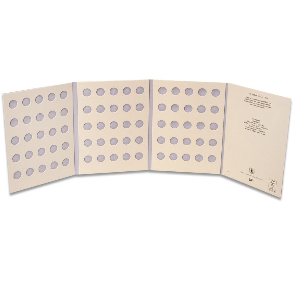 Blank Dime Folder Coin Storage