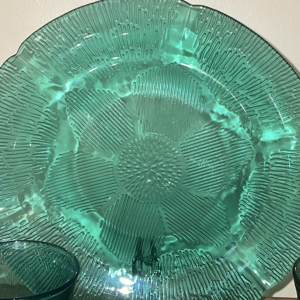 Fortecrisa Green Dinnerware Set 10 Pieces Vintage.