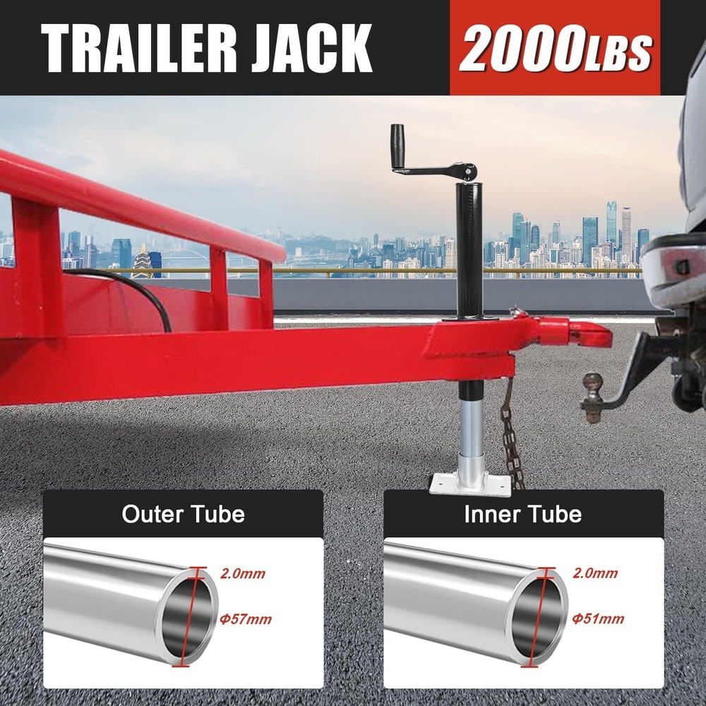 A-Frame Trailer Jack 2,000 Lbs Swivel Boat Trailer Jack Height Adjustable