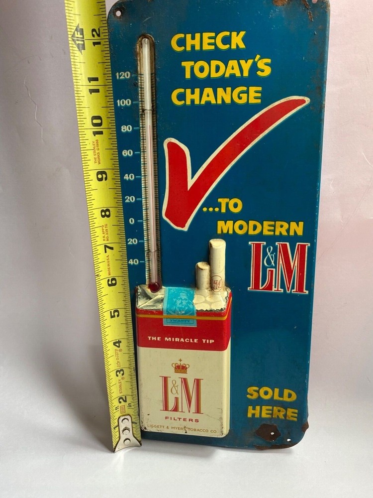 Vintage L&M Cigarette Thermometer