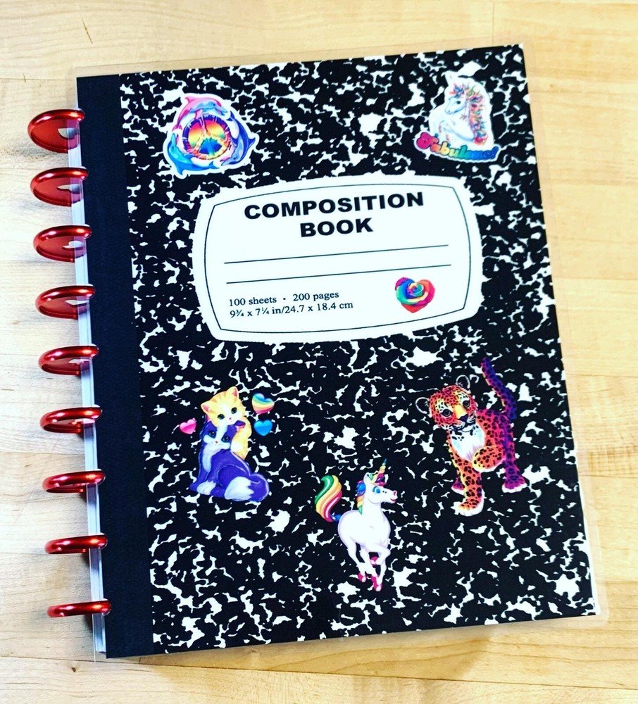 Composition Book with Stickers Front & Back Cover Set 4 use with HAPPY Planner~