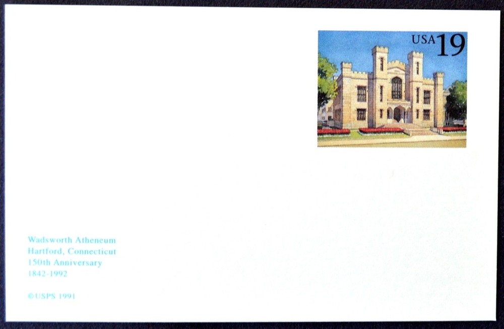 1992 US Sc #UX160 postal card, 19 cent, mint, sharp corners, excellent condition
