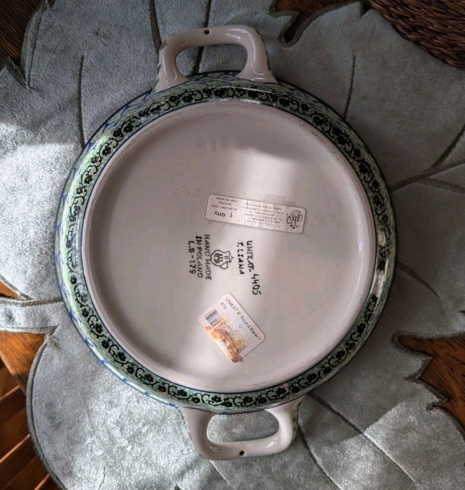 Small Unikat Round Baker with Handles - Shape C40 - Pattern U4572 POLAND