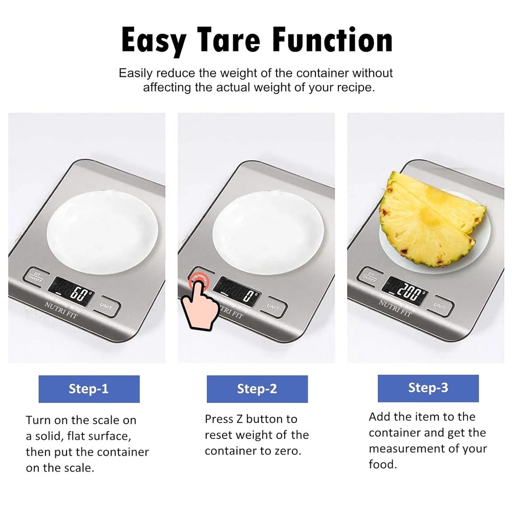Digital Kitchen Scale with Backlit LCD - 11lb Capacity for Precision Cooking