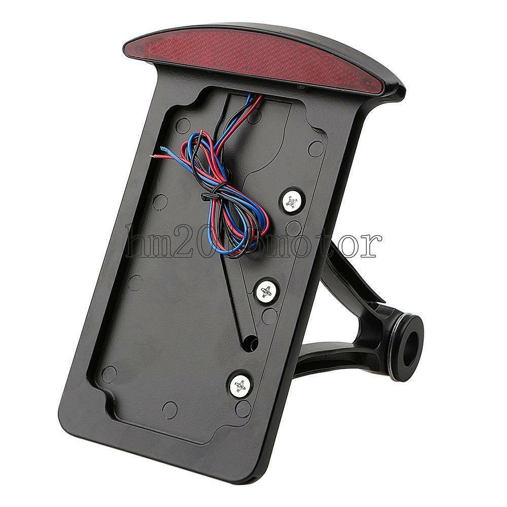 Black Side Mount License Plate Bracket Tail Light for Harley-Davidson Motorcycle