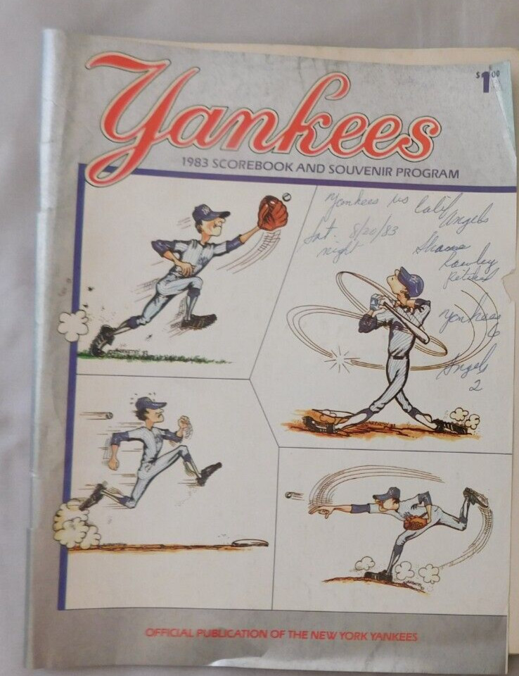 1983 New York Yankees Vs California Angels Program Good