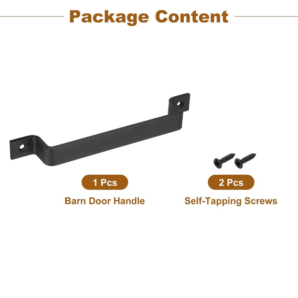 1 Pcs Barn Door Handle, 9.8 Inch Gate Handle, Pull Handle with Screws, Black