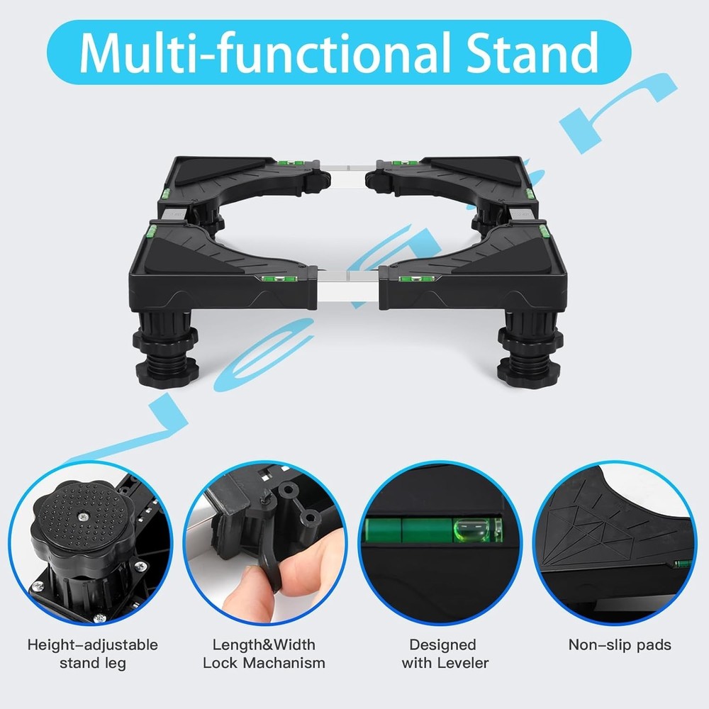 Mini Fridge Stand Universal Raised Base Adjustable Refrigerator Stands with 4...