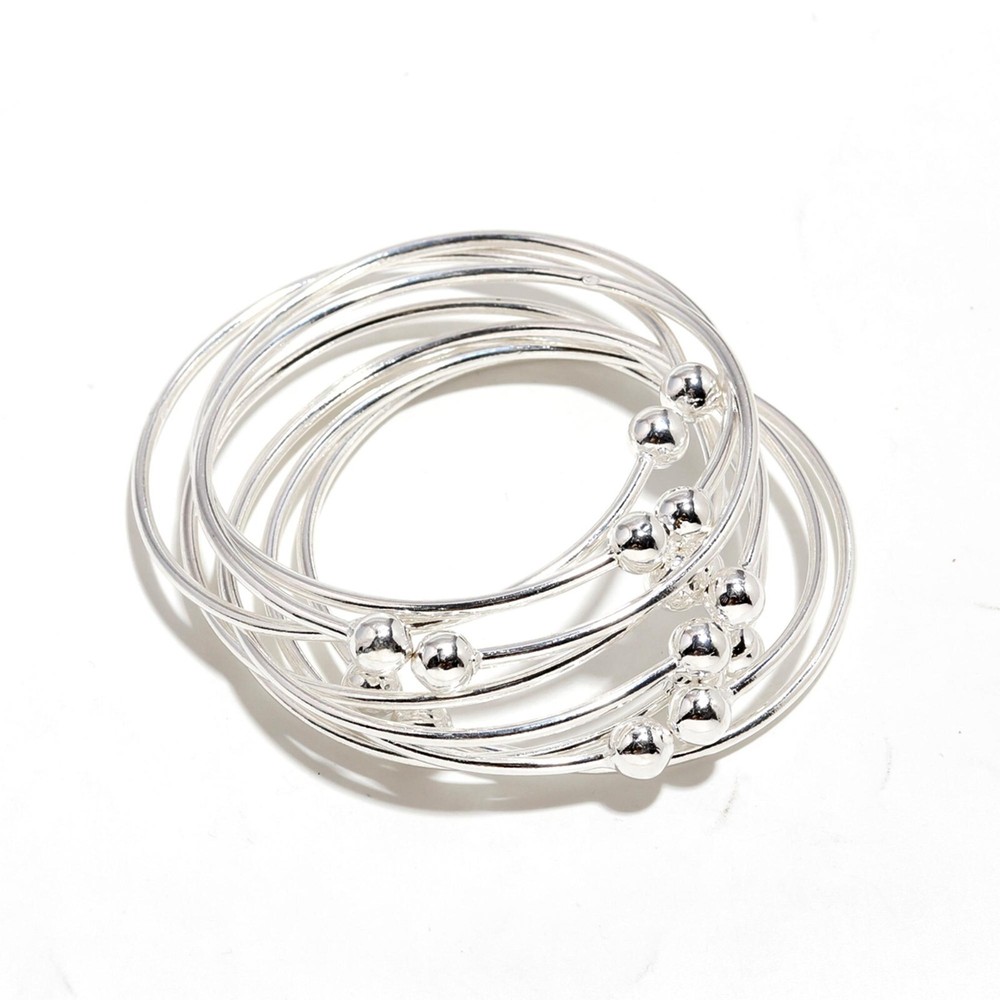 925 Sterling Silver Bangles Handmade Dainty Bangle 8 PC SET Boho Jewelry