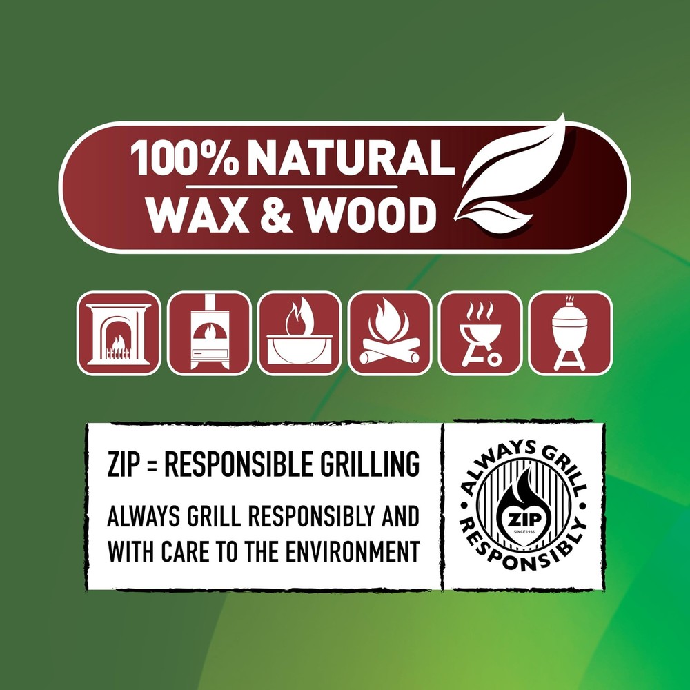 Zip 100536000 Natural Firestarter Cubes 24 Count, White Label