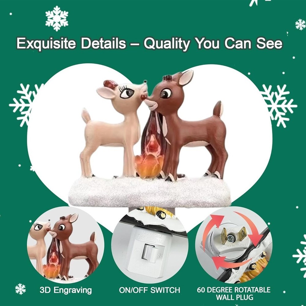 1 Pack Halloween Decorations, Elk socket night light, 3D Sculpture