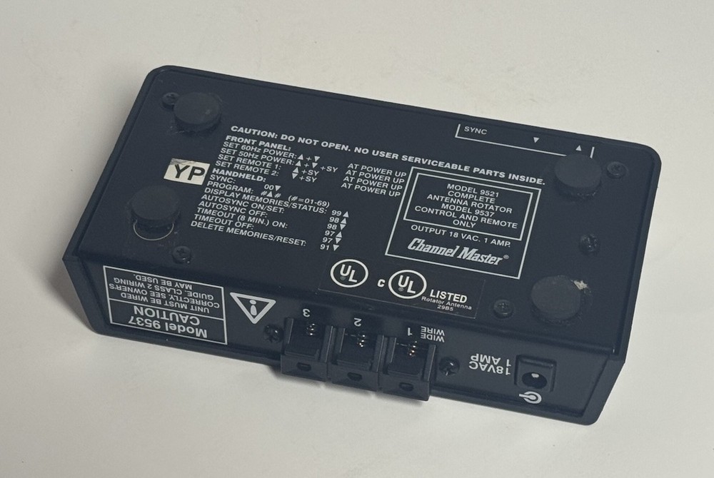 Channel Master 9521 /9537 Rotor Control Unit, Remote & Power Supply - Tested
