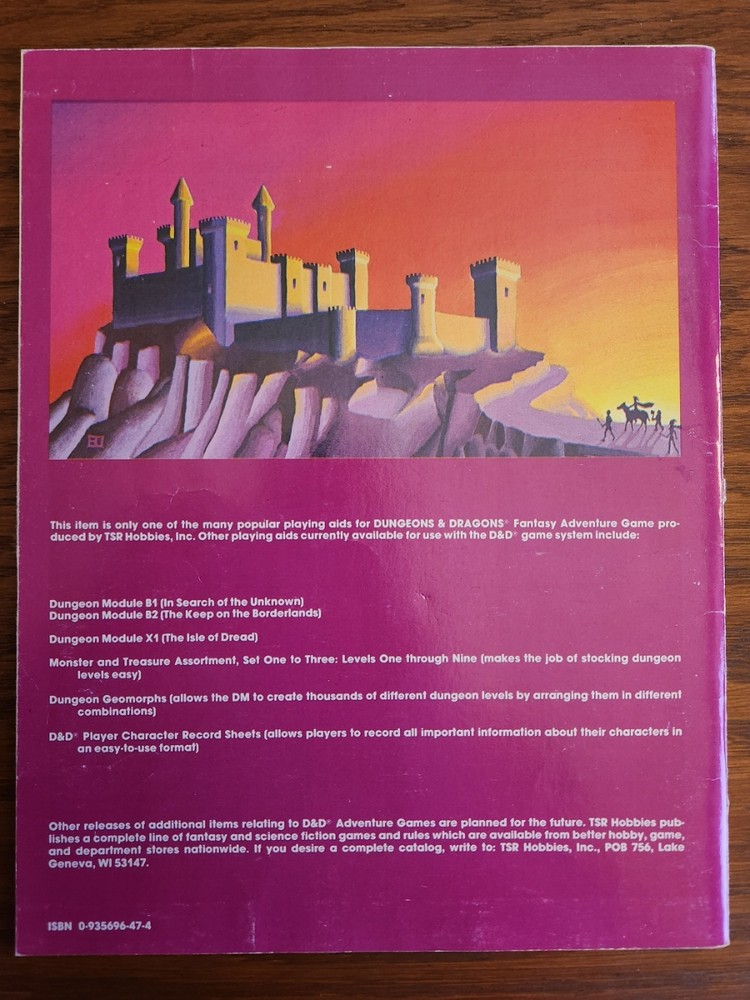 D&D Basic Set Purple Box B2 Module 1981 TSR BECMI Dungeons Dragons EX