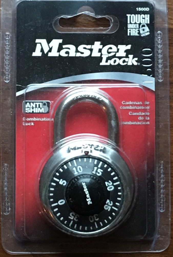 Master Lock 1500D Dial Combination Padlock, 1-1/2", Black
