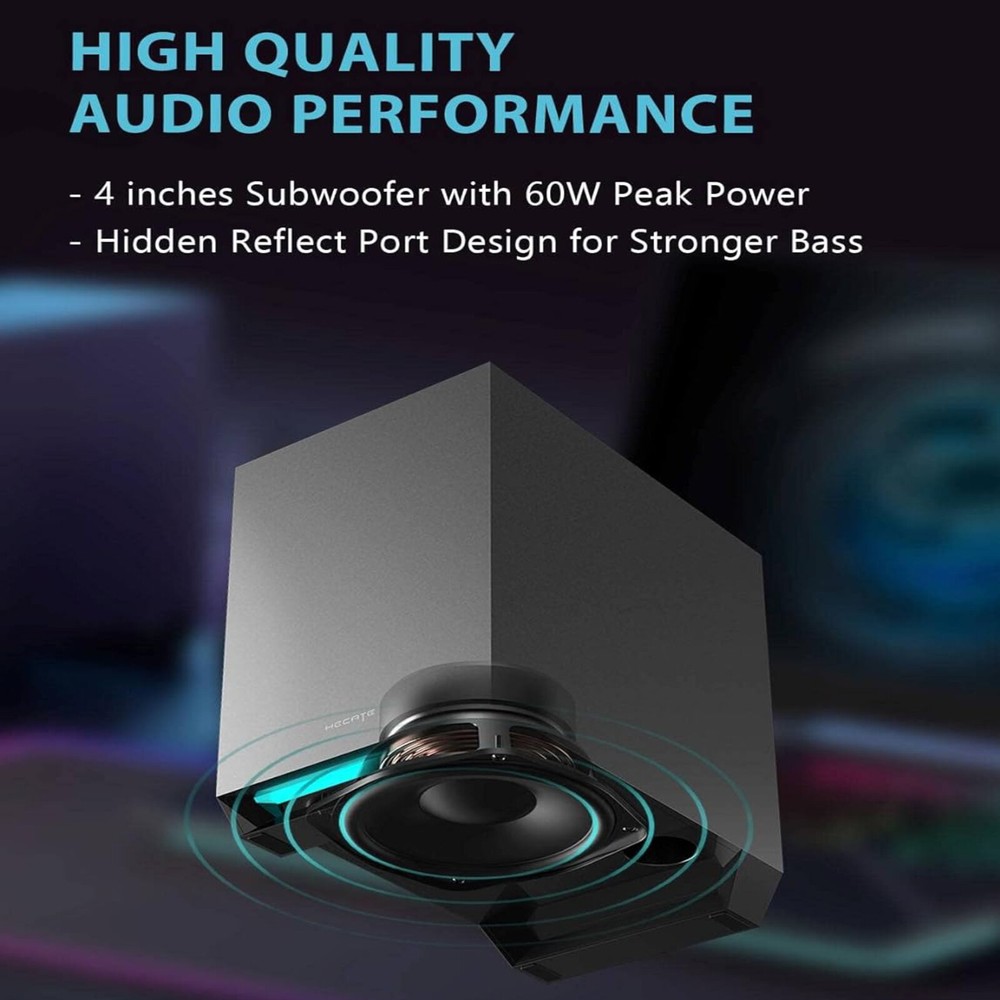 Edifier G1500 MAX 2.1 Computer Gaming Speakers with RGB Light, Bluetooth 5.3