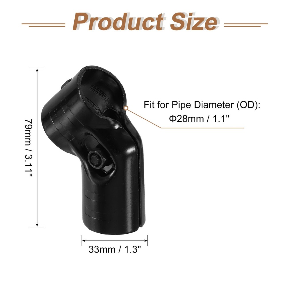 2 Pcs Structural Pipe Connector, 1-1/8" 45 Degree 2-way Metal Connectors
