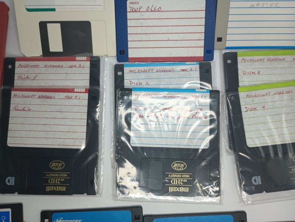 lot of vintage computer disk