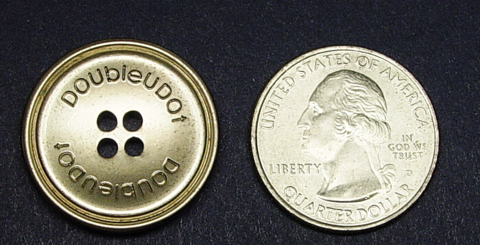 W.DOUBLEUDOT replacement buttons 9 Metallic effect plastic button good used cond