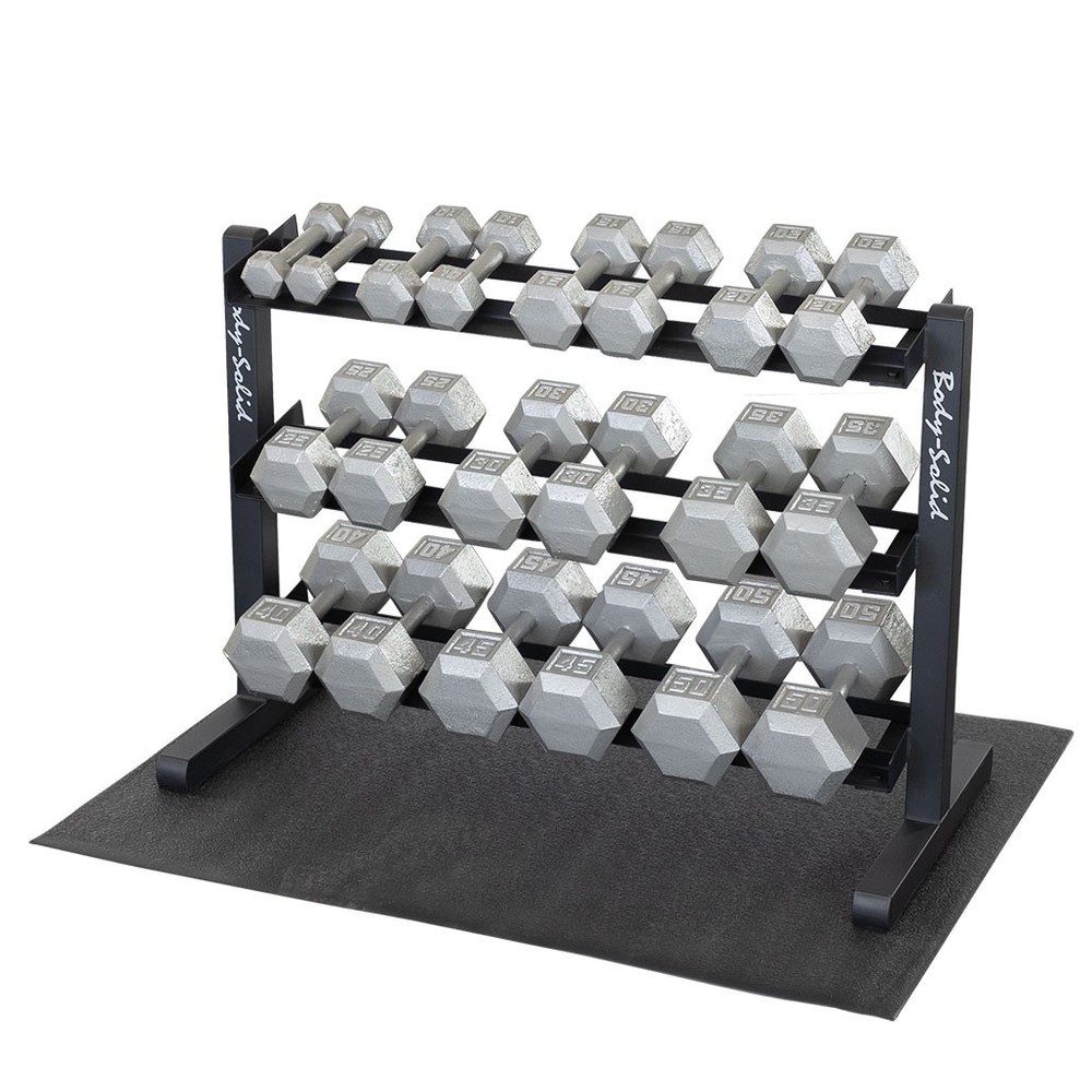 Body-Solid 5-50 lb. Hex Dumbbell Package with Rack