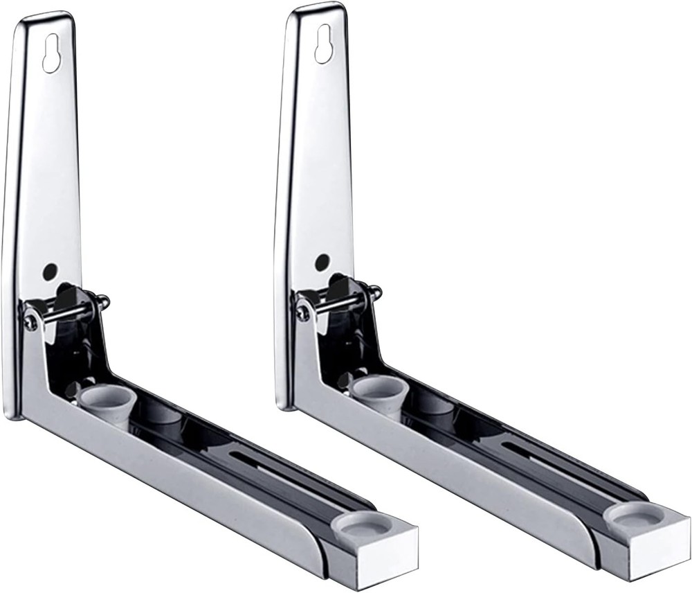 iayokocc Wall Mounted Microwave Bracket, Kitchen Foldable free size, Silver