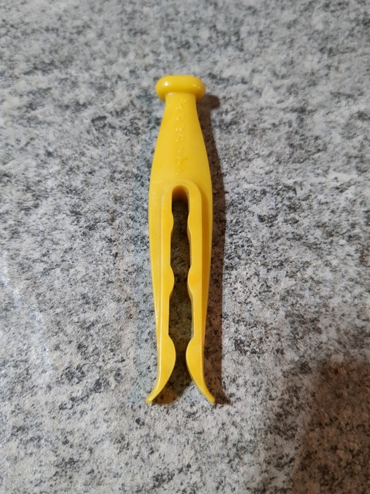 Vintage Plastic Kordite Clothespin Yellow Laundry