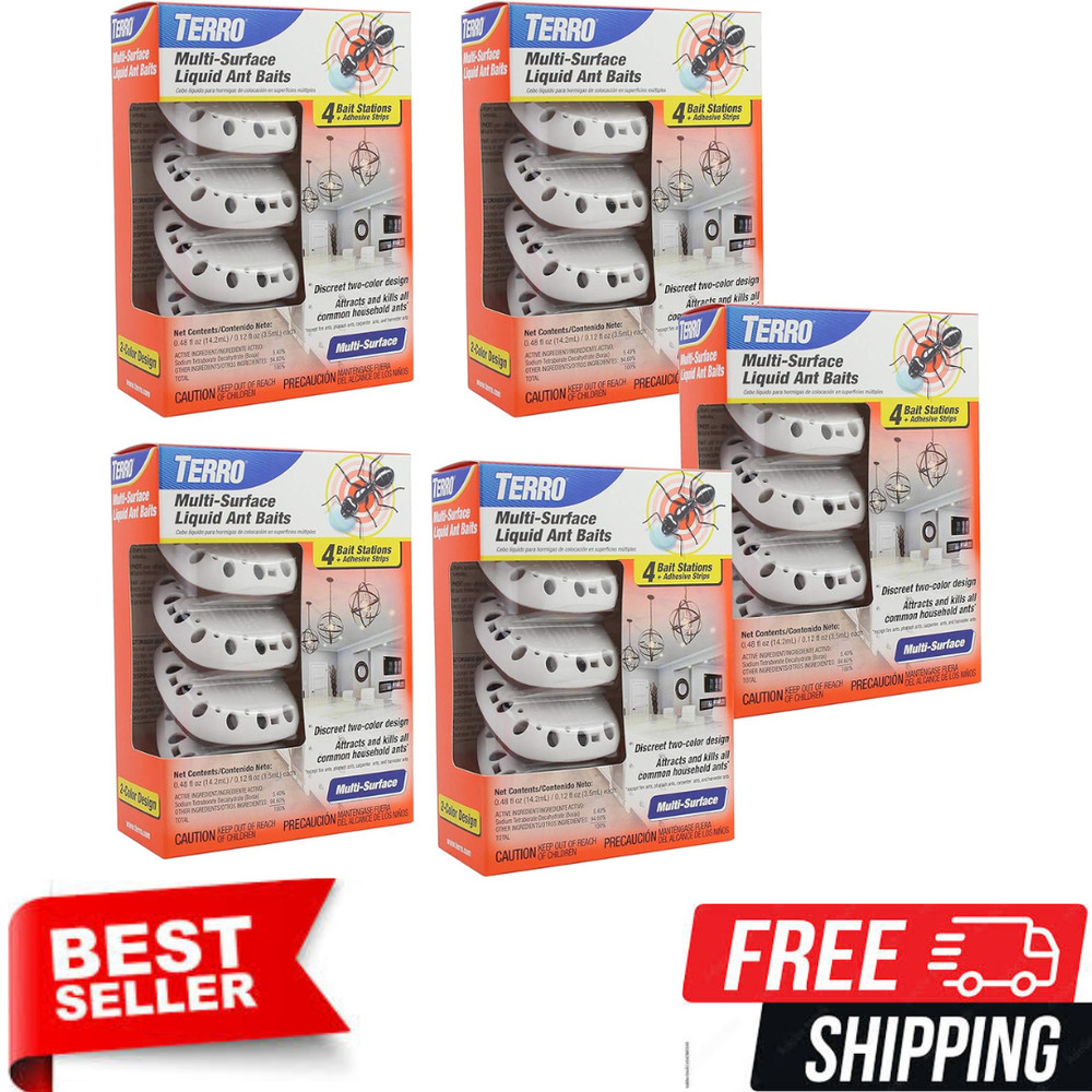 Terro T334 4 5 Pack Multi-Surface Liquid Ant 20 Discreet Best Bait Stations 2024