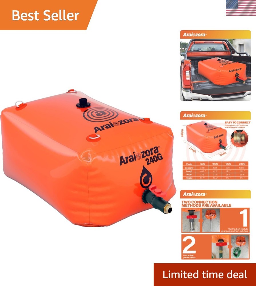 240 Gallon Foldable Water Bladder Tank - Durable PVC Portable Storage Solution