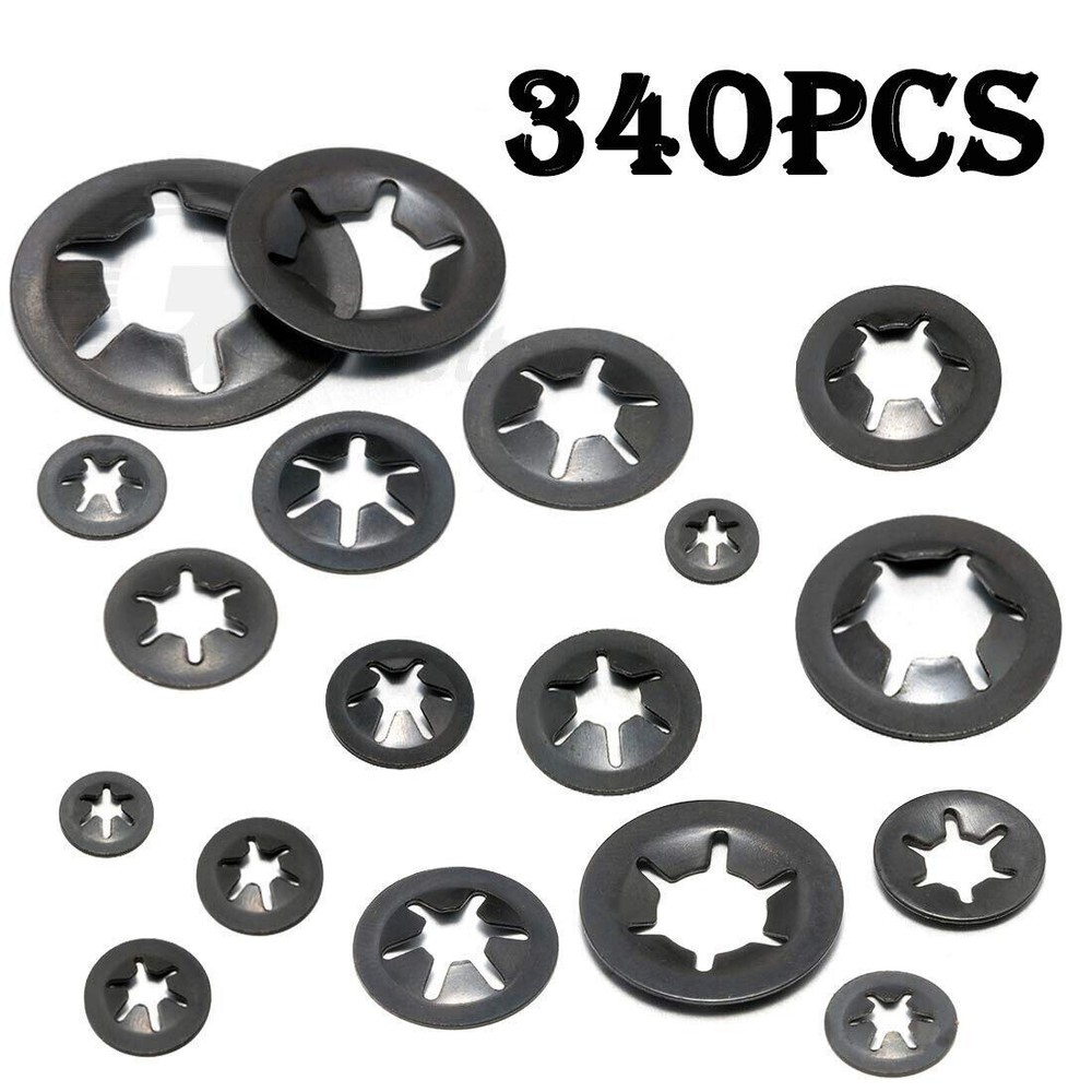 340x Clamp Washer Retaining Ring Lock Fastener Combination Kit Quick Lock Washer