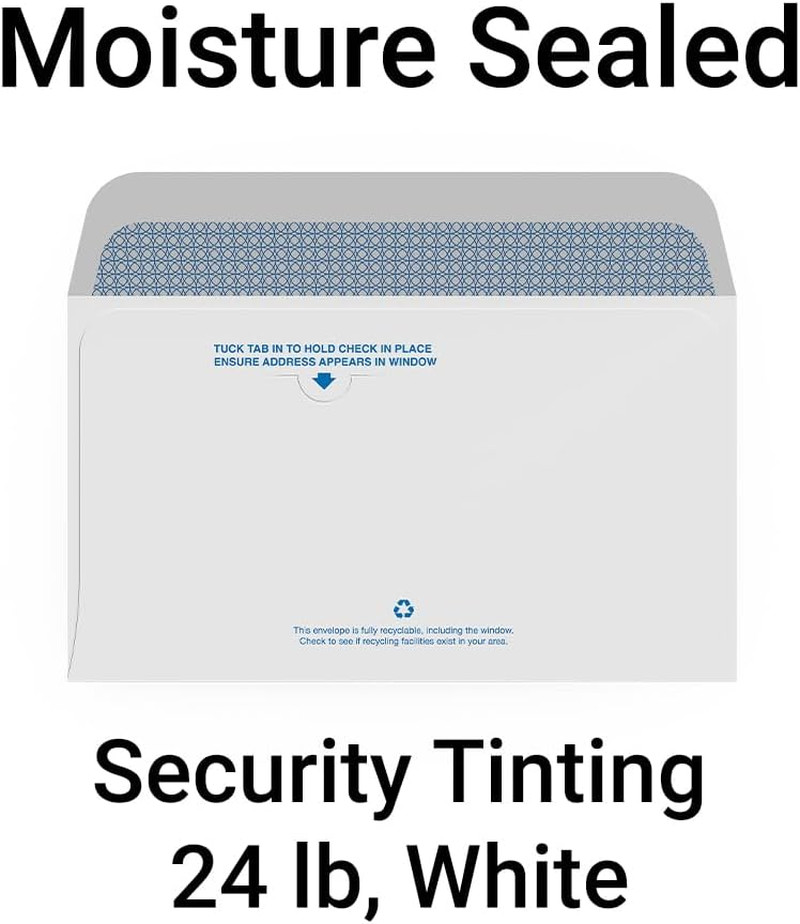 250 NRP Personal Double Window Security Wallet Check Envelopes - Compatible wit