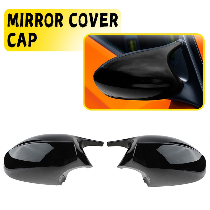 2PCS Glossy Black Mirror Cap Cover Replacement for BMW E90 E91 E92 E93 PRE-LCI