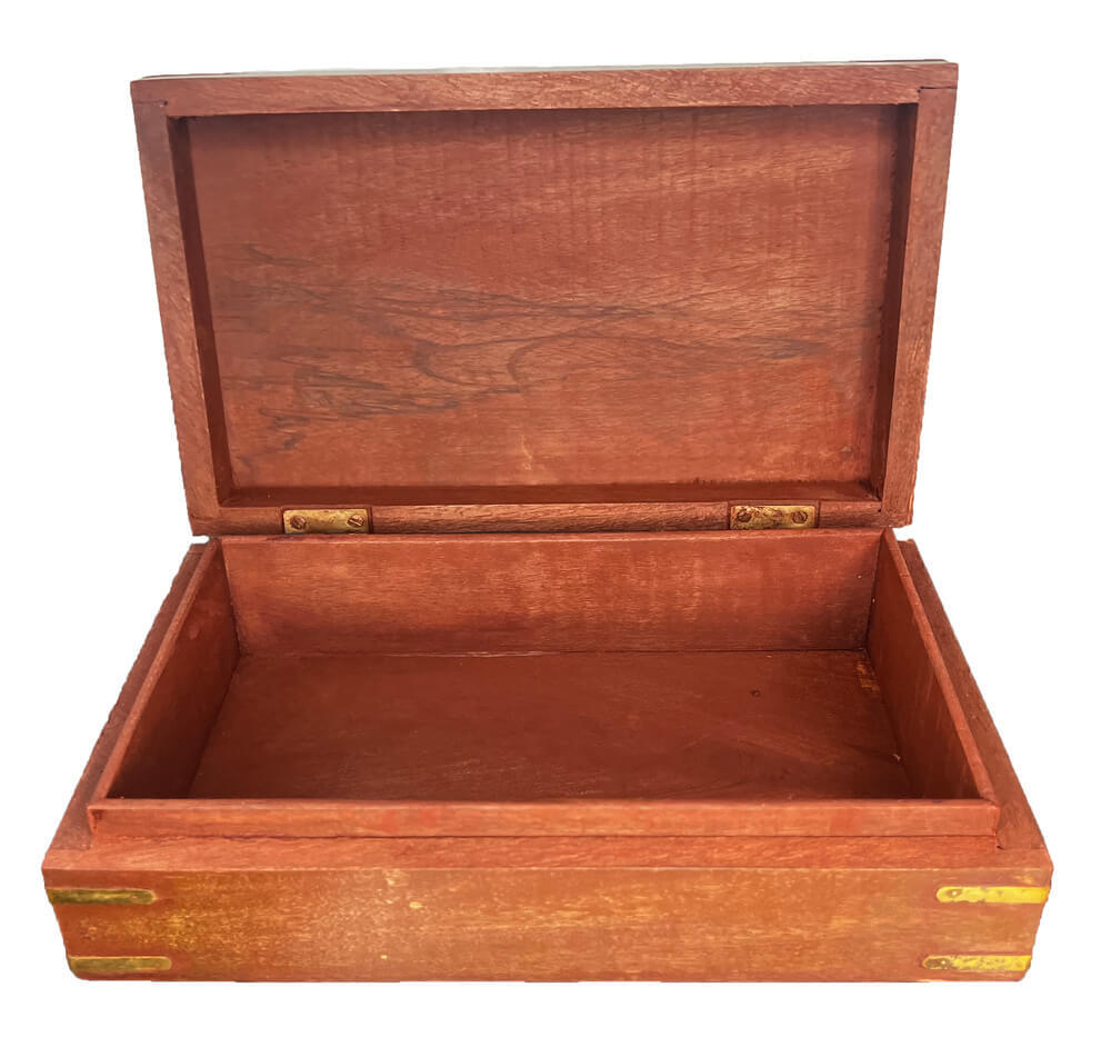 Mango Wood Box with Brass Inlay