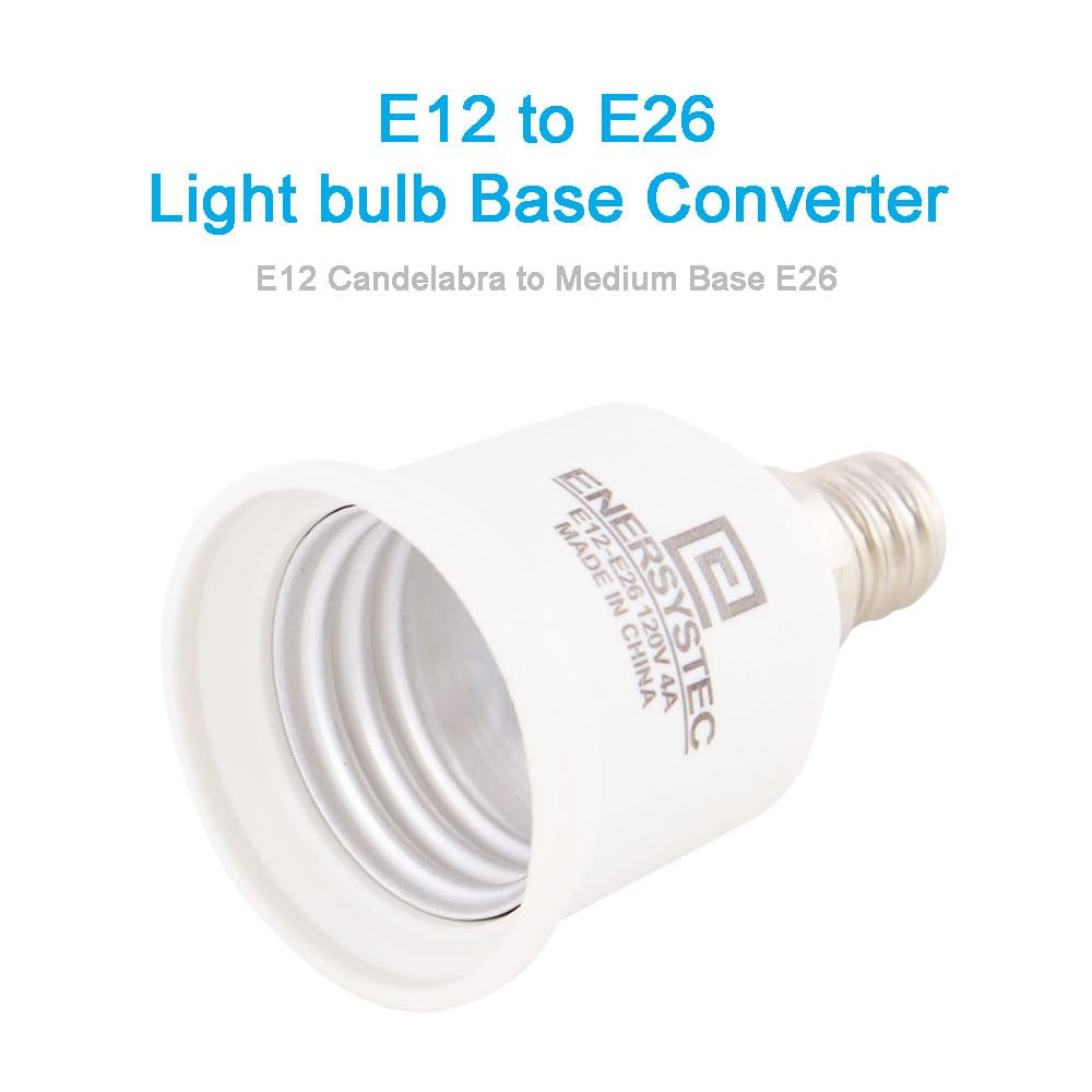 E12 to E26 Converter - Chandelier Light Socket to Medium E26/E27 Adapter, Can...